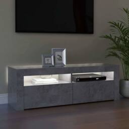 Berkfield Home TV Cabinet with LED Lights Concrete Grey 120x35x40 cm - Size: 120 x 35 x 40 cm - thumbnail 4