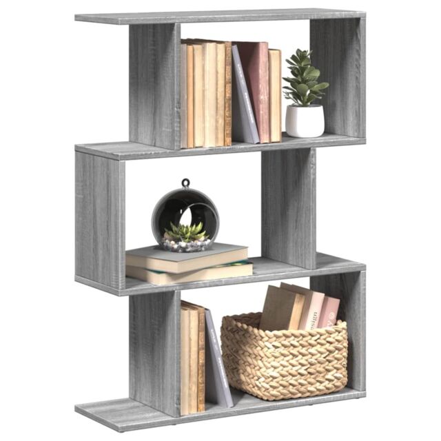 Berkfield Home Room Divider Bookcase 3-Tier Grey Sonoma 70x24x97 cm Engineered Wood - Size: 70 x 24 x 97 cm - image 1
