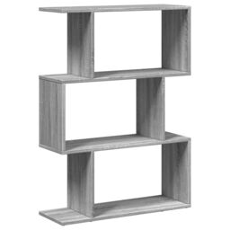 Berkfield Home Room Divider Bookcase 3-Tier Grey Sonoma 70x24x97 cm Engineered Wood - Size: 70 x 24 x 97 cm - thumbnail 2