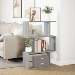 Berkfield Home Room Divider Bookcase 3-Tier Grey Sonoma 70x24x97 cm Engineered Wood - Size: 70 x 24 x 97 cm - thumbnail 3