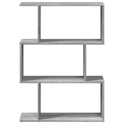Berkfield Home Room Divider Bookcase 3-Tier Grey Sonoma 70x24x97 cm Engineered Wood - Size: 70 x 24 x 97 cm - thumbnail 5