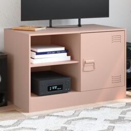 Berkfield Home TV Cabinet Pink 67x39x44 cm Steel - Size: 67 x 39 x 44 cm