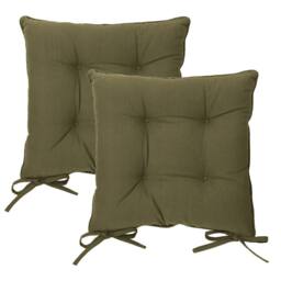 Yard Slub Cotton 2-Pack Plain Indoor/Outdoor Seat Pads in Khaki - Size: 40 cm x 40 cm - thumbnail 3