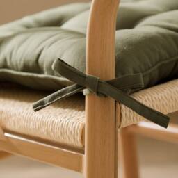 Yard Slub Cotton 2-Pack Plain Indoor/Outdoor Seat Pads in Khaki - Size: 40 cm x 40 cm - thumbnail 2
