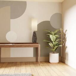 Superfresco Easy Curve & Arch Geo Neutral Print To Order 3m x 2.8m Mural in Beige - thumbnail 1