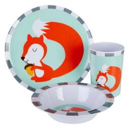 Orsina Vibrant Kids Susie Squirrel Dinner Set, Durable Children Dining Set, Compact Susie Squirrel Dining Set