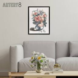 "Artery8 Still Life Pink Roses in Glass Vase Teyler Black Framed Canvas Art in White - Size: W12"" x H16""" - thumbnail 3