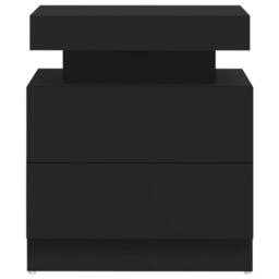 Berkfield Home Stylish Bedside Cabinet Black 45x35x52 cm Engineered Wood - Size: 45 x 35 x 52 cm - thumbnail 4