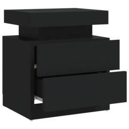 Berkfield Home Stylish Bedside Cabinet Black 45x35x52 cm Engineered Wood - Size: 45 x 35 x 52 cm - thumbnail 6