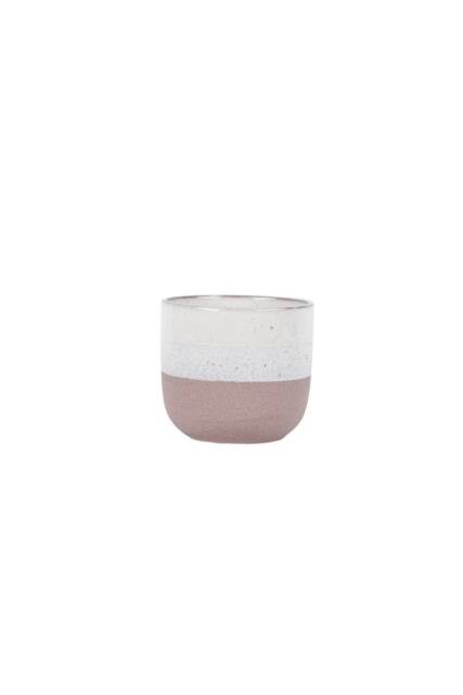 KDMD Hortus Pink & White Bordeaux Stoneware Pot 13cm H x 14cm Dia - image 1