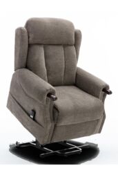 More4Homes Halton Fabric Heavy Duty Single Motor Rise Recliner Lift Mobility Chair in Brown
