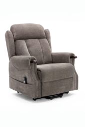 More4Homes Halton Fabric Heavy Duty Single Motor Rise Recliner Lift Mobility Chair in Brown - thumbnail 2