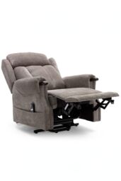 More4Homes Halton Fabric Heavy Duty Single Motor Rise Recliner Lift Mobility Chair in Brown - thumbnail 3