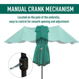 OUTSUNNY 4.6M Garden Patio Umbrella Canopy Parasol Sun Shade w/o Base in Dark Green - thumbnail 6