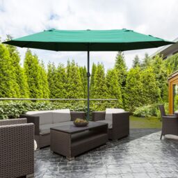 OUTSUNNY 4.6M Garden Patio Umbrella Canopy Parasol Sun Shade w/o Base in Dark Green - thumbnail 1