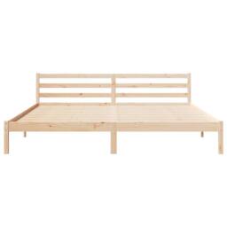 Berkfield Home Durable Bed Frame with Headboard 200x220 cm Solid Wood Pine in Natural - thumbnail 5