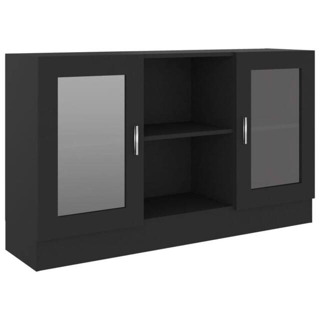 Berkfield Home Vitrine Cabinet Black 120x30.5x70 cm Engineered Wood - image 1