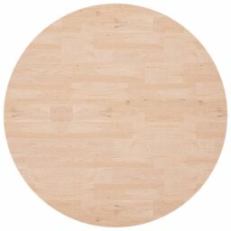 Berkfield Home Round Table Top √ò90x2, 5 cm Untreated Solid Wood Oak in Brown - thumbnail 2