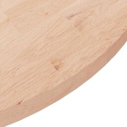 Berkfield Home Round Table Top √ò90x2, 5 cm Untreated Solid Wood Oak in Brown - thumbnail 3