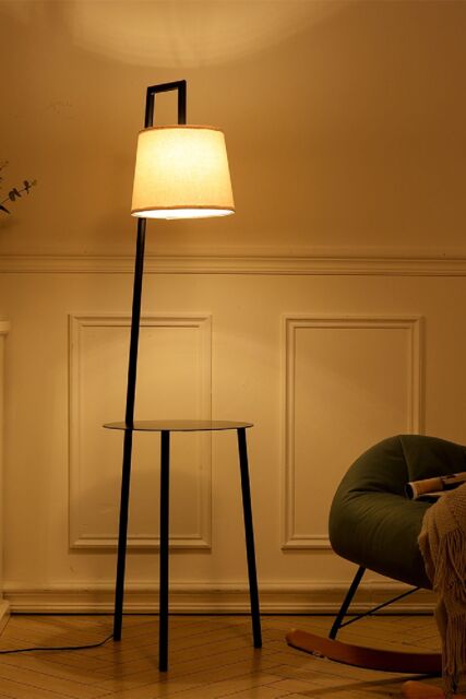 Living and Home Metal Tray Table Floor Lamp - image 1