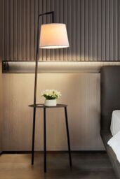 Living and Home Metal Tray Table Floor Lamp - thumbnail 3