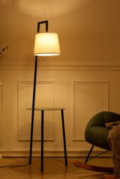 Living and Home Metal Tray Table Floor Lamp - thumbnail 1