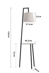Living and Home Metal Tray Table Floor Lamp - thumbnail 4
