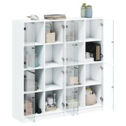 Berkfield Home Bookcase with Doors White 136x37x142 cm Engineered Wood - Size: 136 x 37 x 142 cm - thumbnail 4