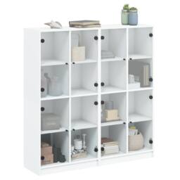 Berkfield Home Bookcase with Doors White 136x37x142 cm Engineered Wood - Size: 136 x 37 x 142 cm - thumbnail 5