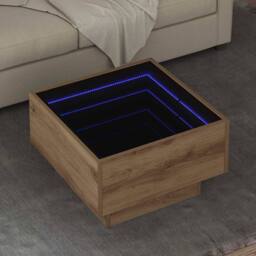 Berkfield Home Coffee Table Artisan oak 50 x 50 x 30 cm Engineered wood in Brown - thumbnail 2