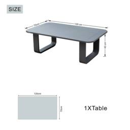 MIMO Garden Aluminum Coffee Table, Knockdown Design, Weather Resistant in Grey - Size: 1 Pack - thumbnail 5