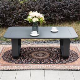 MIMO Garden Aluminum Coffee Table, Knockdown Design, Weather Resistant in Grey - Size: 1 Pack - thumbnail 1
