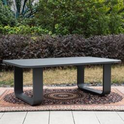 MIMO Garden Aluminum Coffee Table, Knockdown Design, Weather Resistant in Grey - Size: 1 Pack - thumbnail 7