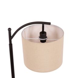 Oypla Black Floor Standing Lamp with Linen Fabric Lampshade - Includes Bulb - thumbnail 5
