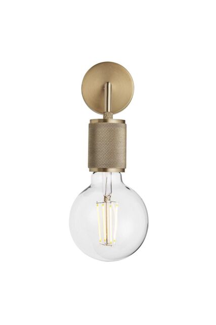 Industville Knurled Edison Wall Light, Brass in Bronze - image 1
