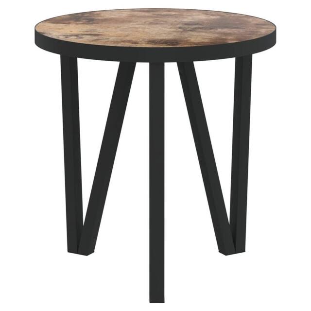 Berkfield Home Tea Table Black & Yellow Ã˜35 cm MDF in Brown - image 1