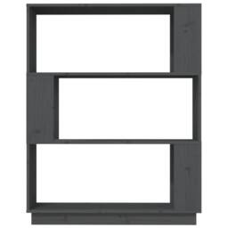 Berkfield Home Book Cabinet/Room Divider Grey 80x25x101 cm Solid Wood Pine - Size: 80 x 25 x 101 cm - thumbnail 5