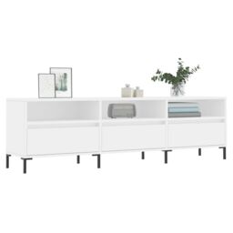 Berkfield Home TV Cabinet White 150x30x44.5 cm Engineered Wood - thumbnail 3