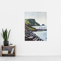 "Artery8 Giants Causeway Seaside Columns Coastal Ireland Wall Art Print in Blue - Size: W24"" x H32""" - thumbnail 4