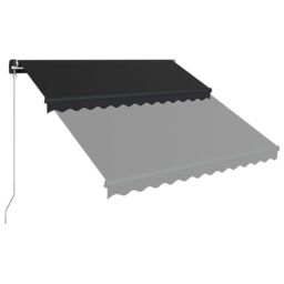 Berkfield Home Manual Retractable Awning with LED 350x250 cm Anthracite in Black - thumbnail 4