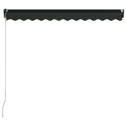 Berkfield Home Manual Retractable Awning with LED 350x250 cm Anthracite in Black - thumbnail 5