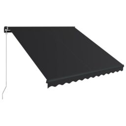 Berkfield Home Manual Retractable Awning with LED 350x250 cm Anthracite in Black - thumbnail 3