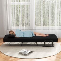 Costway Convertible Single Folding Sofa Bed Sleep Chair with 6 Positions Adjustable Backrest in Dark Grey - thumbnail 6