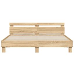 Berkfield Home Bed Frame without Mattress Sonoma Oak 200x200 cm in Brown - thumbnail 5