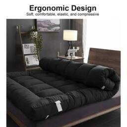 PAWNORA Black 5ft King Mattress Topper - thumbnail 3