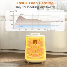 Costway Towel Warmer for Bathroom 18 L Large Blanket Warmer w/LED Display in Yellow - thumbnail 6