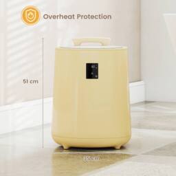 Costway Towel Warmer for Bathroom 18 L Large Blanket Warmer w/LED Display in Yellow - thumbnail 2