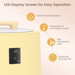 Costway Towel Warmer for Bathroom 18 L Large Blanket Warmer w/LED Display in Yellow - thumbnail 7