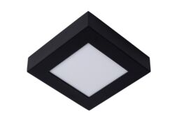 Lucide 'BRICE' Dimmable Stylish Square Bathroom LED Flush Ceiling Light in Black - thumbnail 2