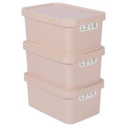 NESTLUNE Pink 7.5L Storage Box with Lid. Lidded Basket - thumbnail 3